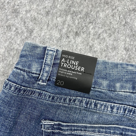 Lane Bryant Jeans Womens 20 Blue Mid Rise A Line Trouser Wide Leg Stretch Denim - Picture 12 of 12